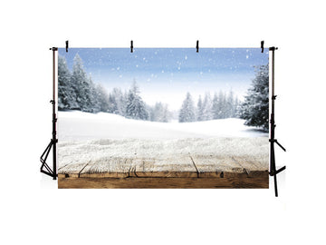 Snowy Grand Fir Forest Landscape Backdrop IBD-246945